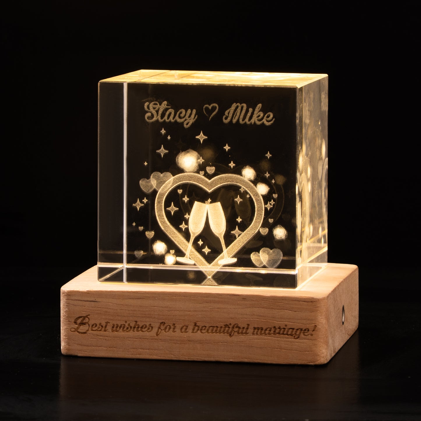 Wedding Greetings Light Crystal Engraving