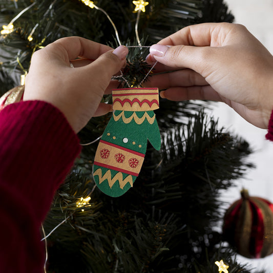 Glove and sweater felt Christmas Tree Ornaments