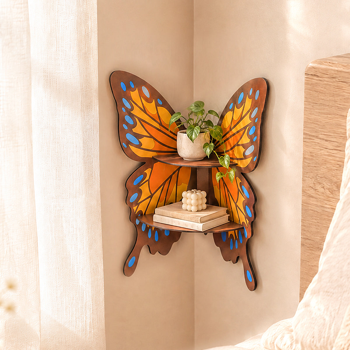 Butterfly Colorful Corner Shelf