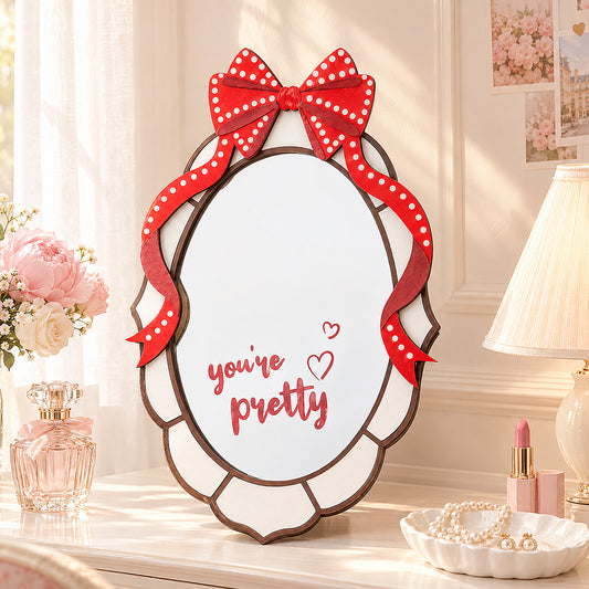 Pretty Mirror with bow and encouragement