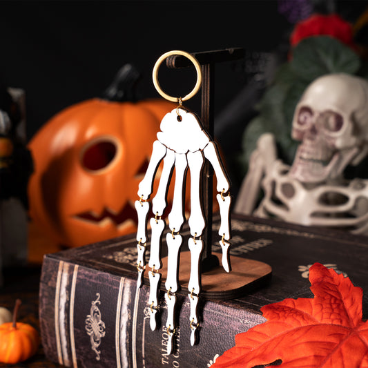 Halloween Skeleton Hand Charm Keyring