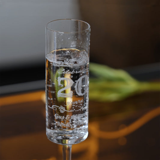 Commemoration Champagn Glass Engraving