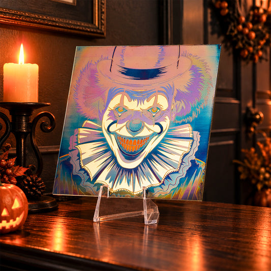 Halloween Scary Clown Titanium plaque Color engraving