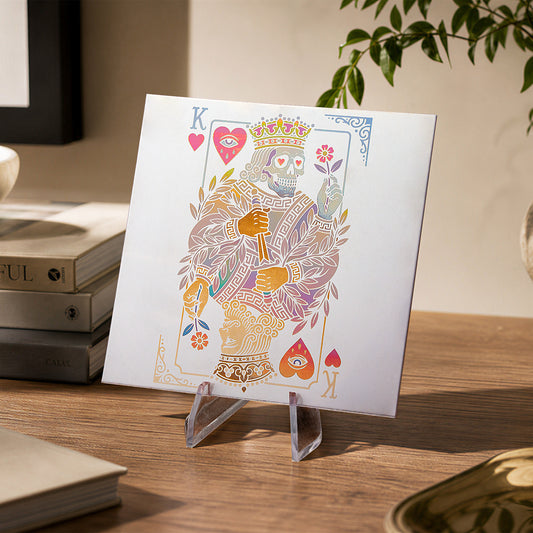Stainless Steel playing card king Color Engraving