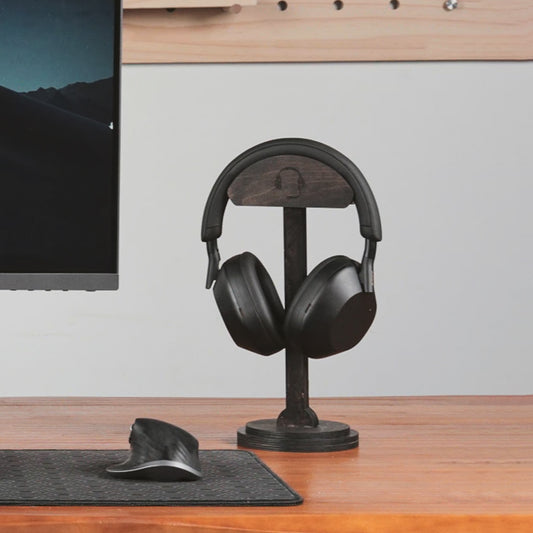 Wooden headphone stand