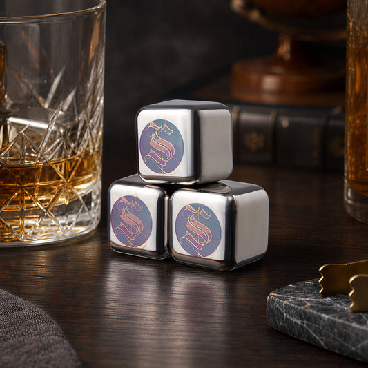 Stainless Steel Whiskey Ice Cube Stones Color Engraving