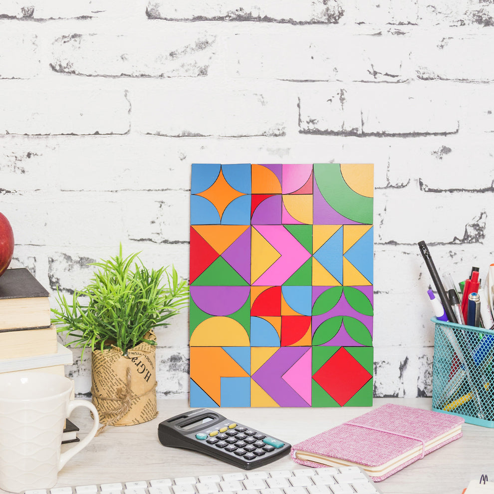 Wooden Pop Art Mosaic Wall Painting WeCreat Projects