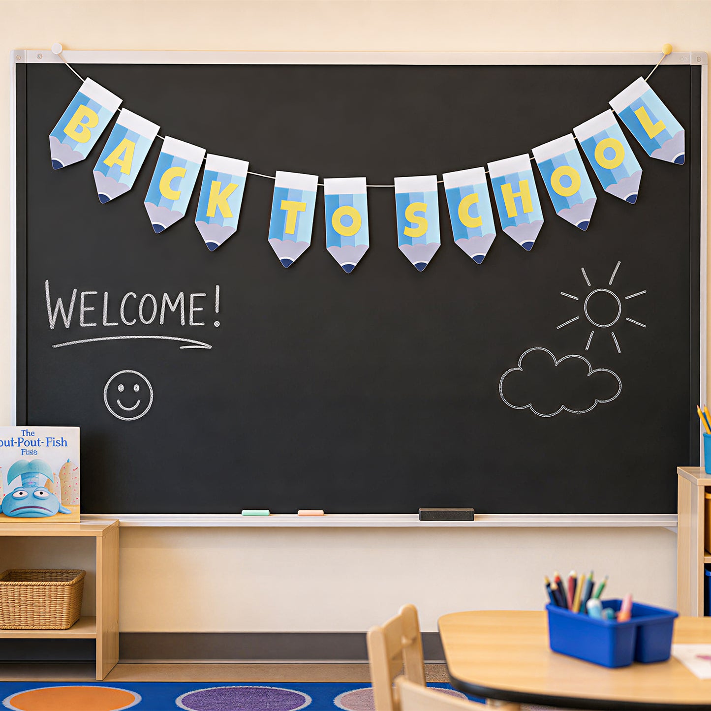 Back-to-School Pencil-Shaped Decorative Banner
