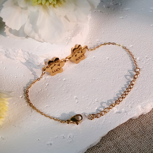 Pet Name Custom Metal Bracelet Engraving