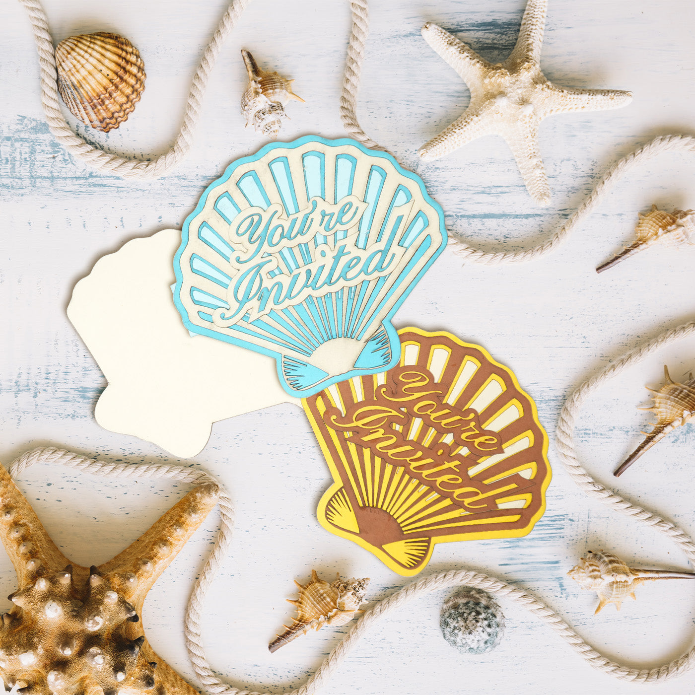 Card Shell Design Paper Shell Invitation Cards – WeCreat Projects
