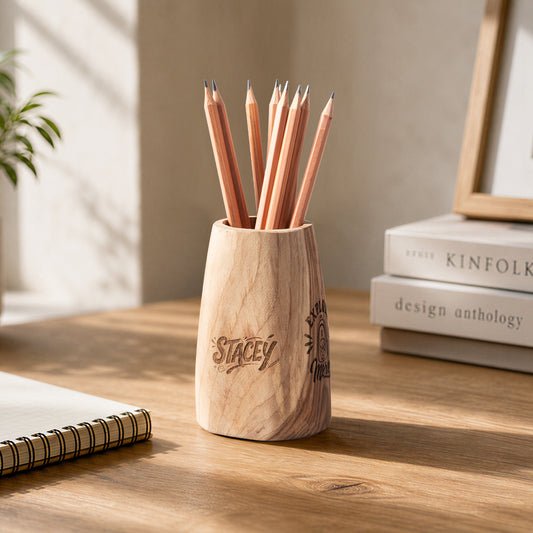 Back-to-School Wooden Pen Holder