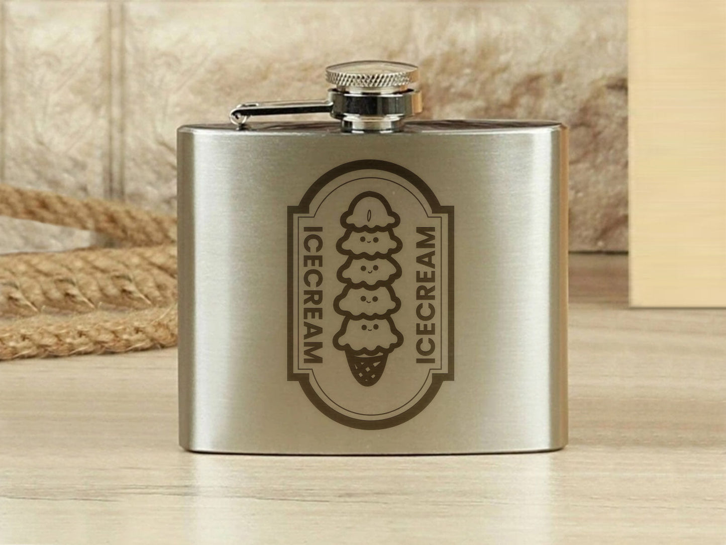 Engraved Stainless Steel Flask 01