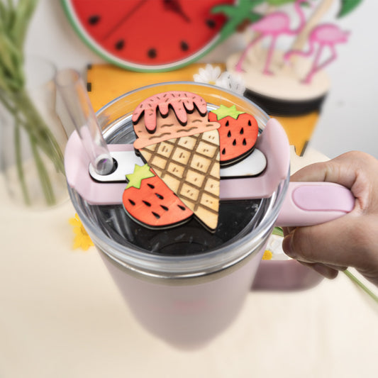 Summer Ice Cream Straws Tag