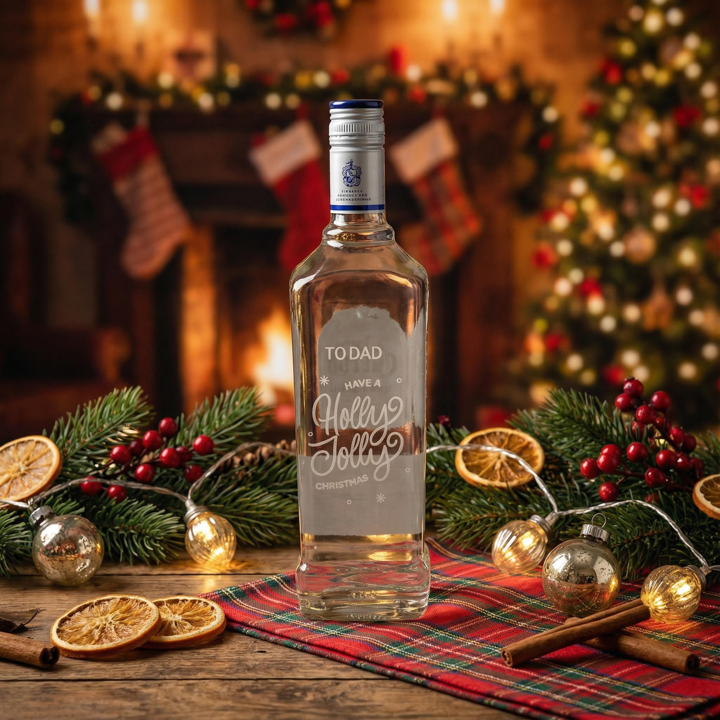 Christmas Gift Liquor Botle Engraving Pattern