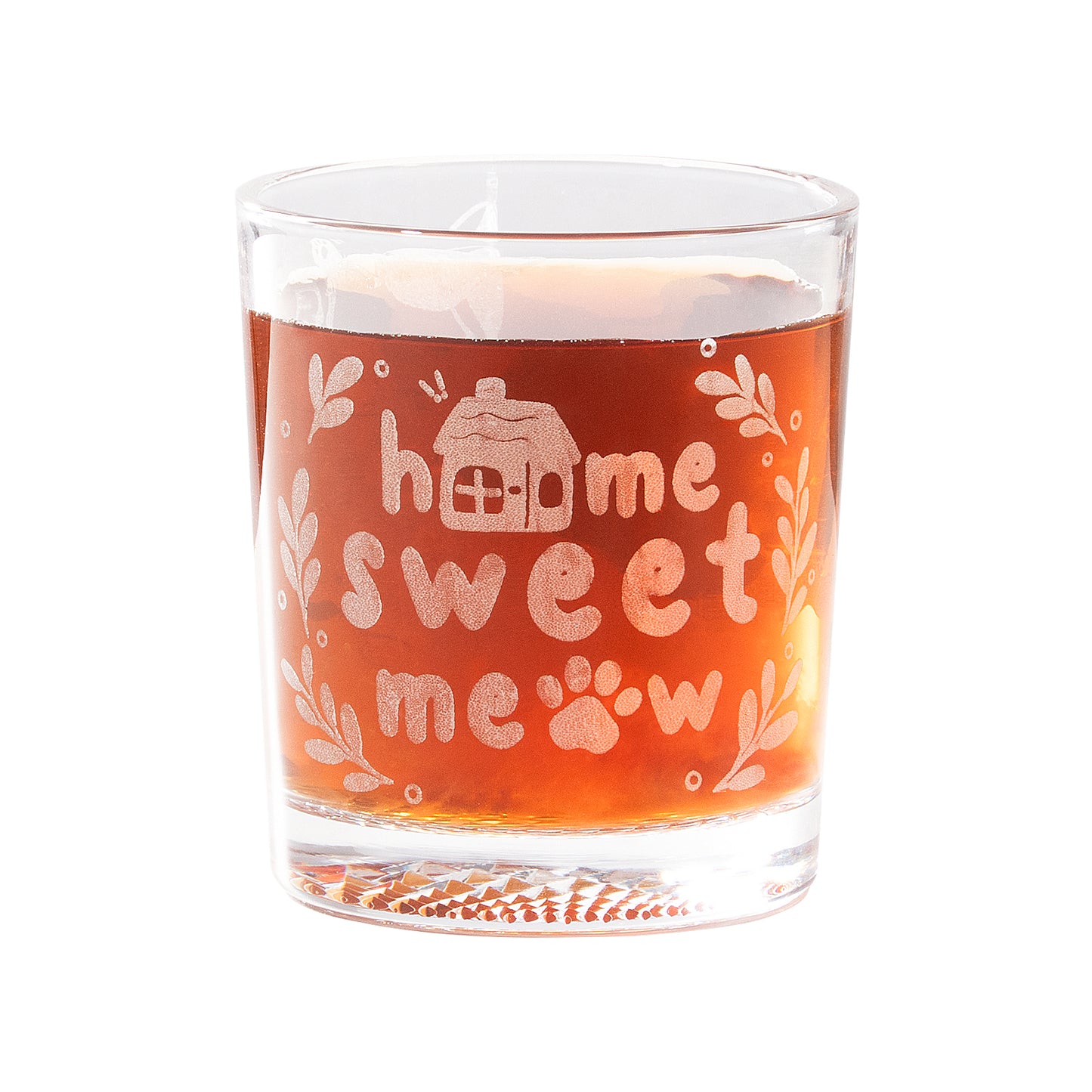 Cat House Engraved Glass