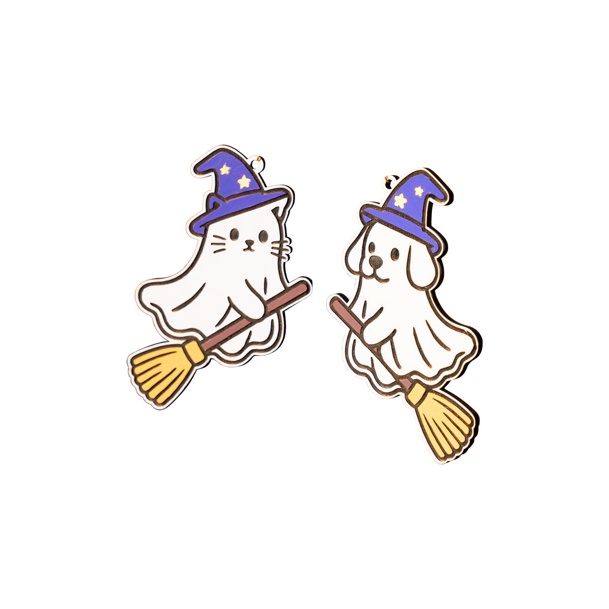 Halloween Ghost Cat and Dog Witch Earrings