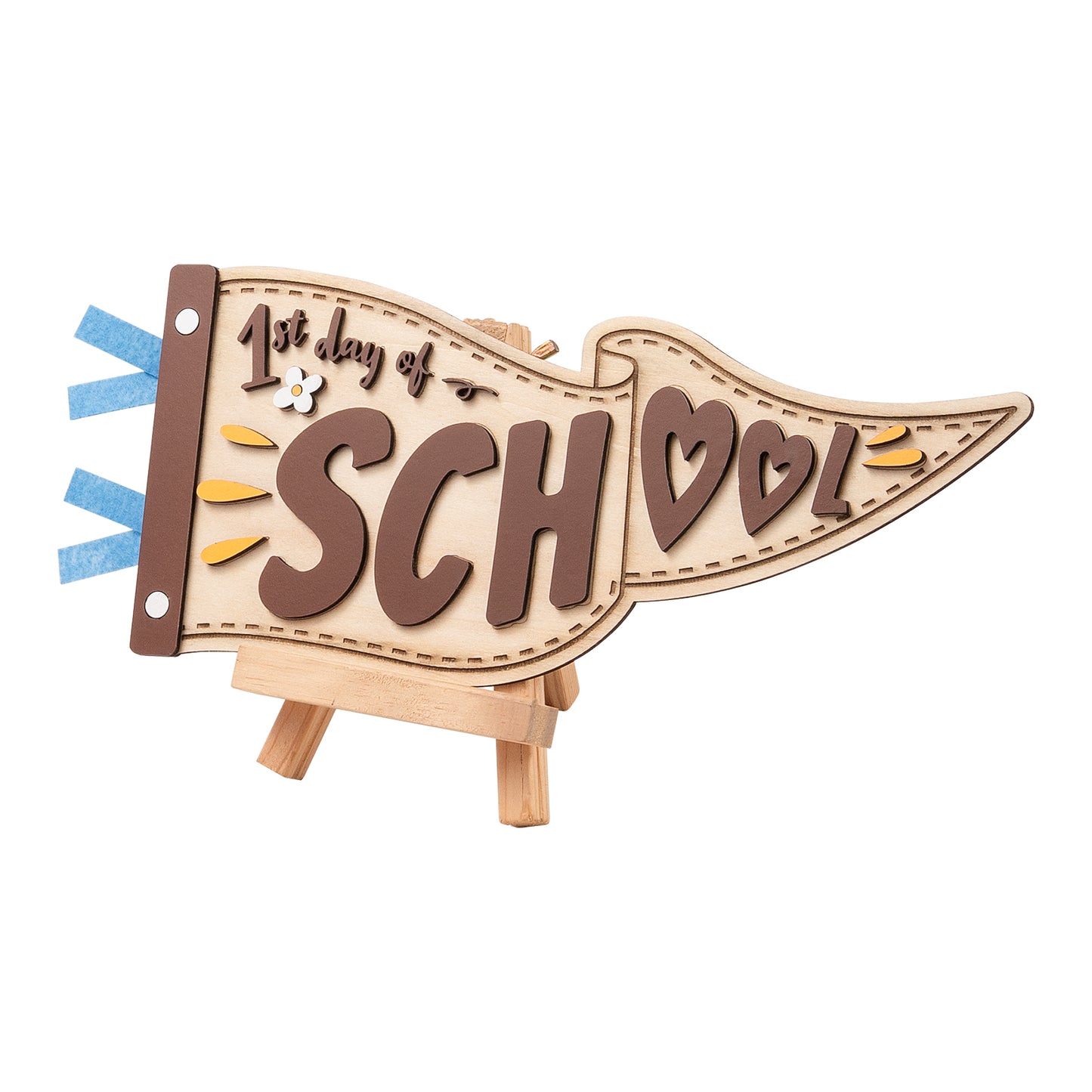 Wooden Pennant for First Day of School