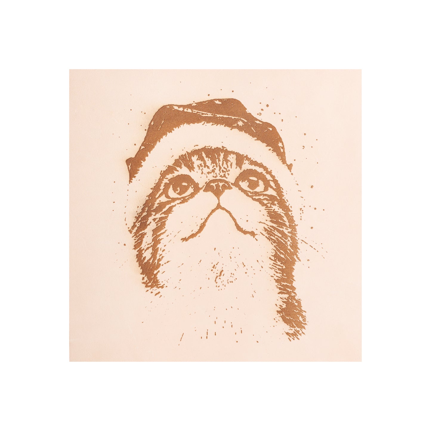 Christmas Cat Leather Carving