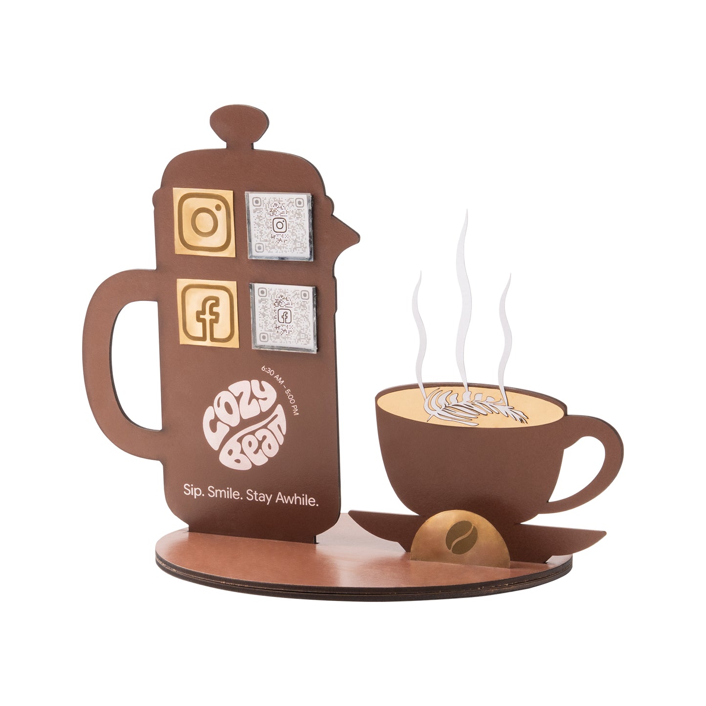 Coffee Shop QR Code Display Stand