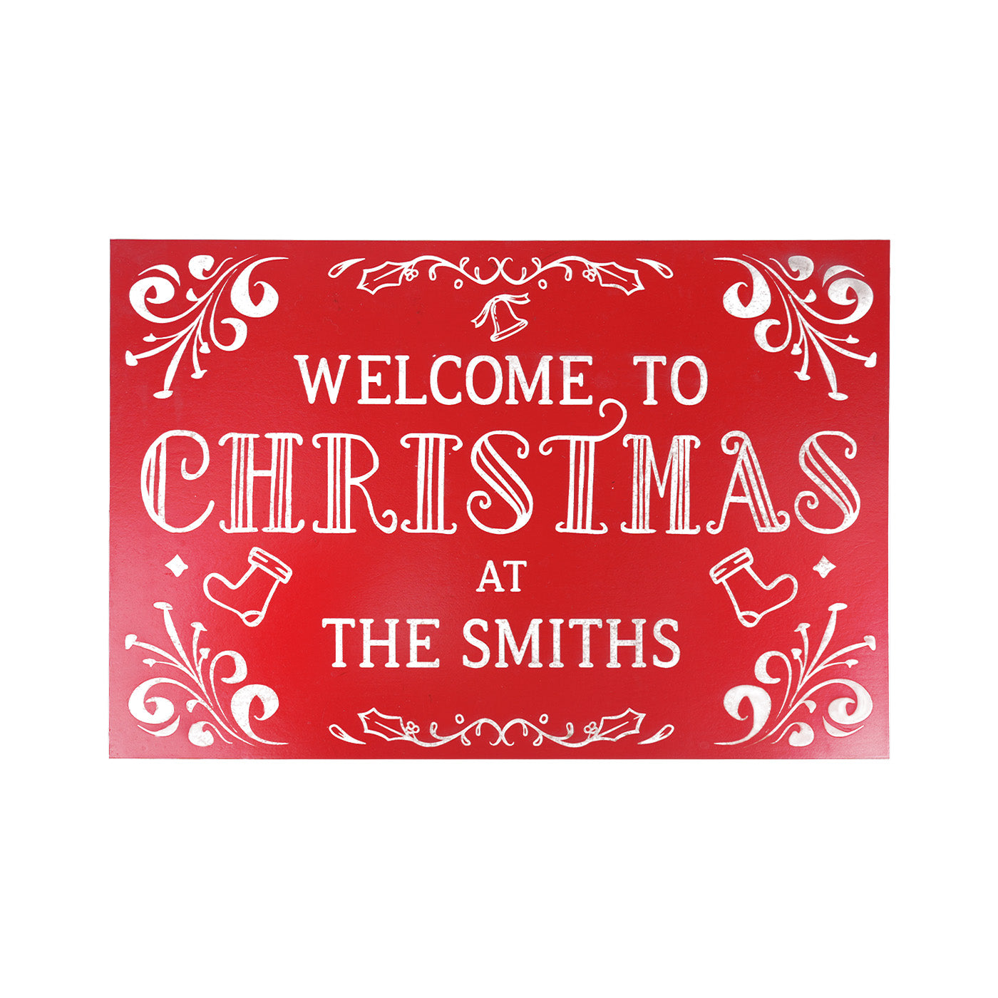 Wooden Christmas Welcome Sign