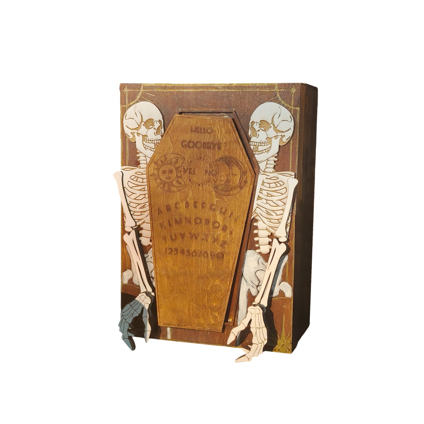 Wooden Halloween Coffin Trap Box