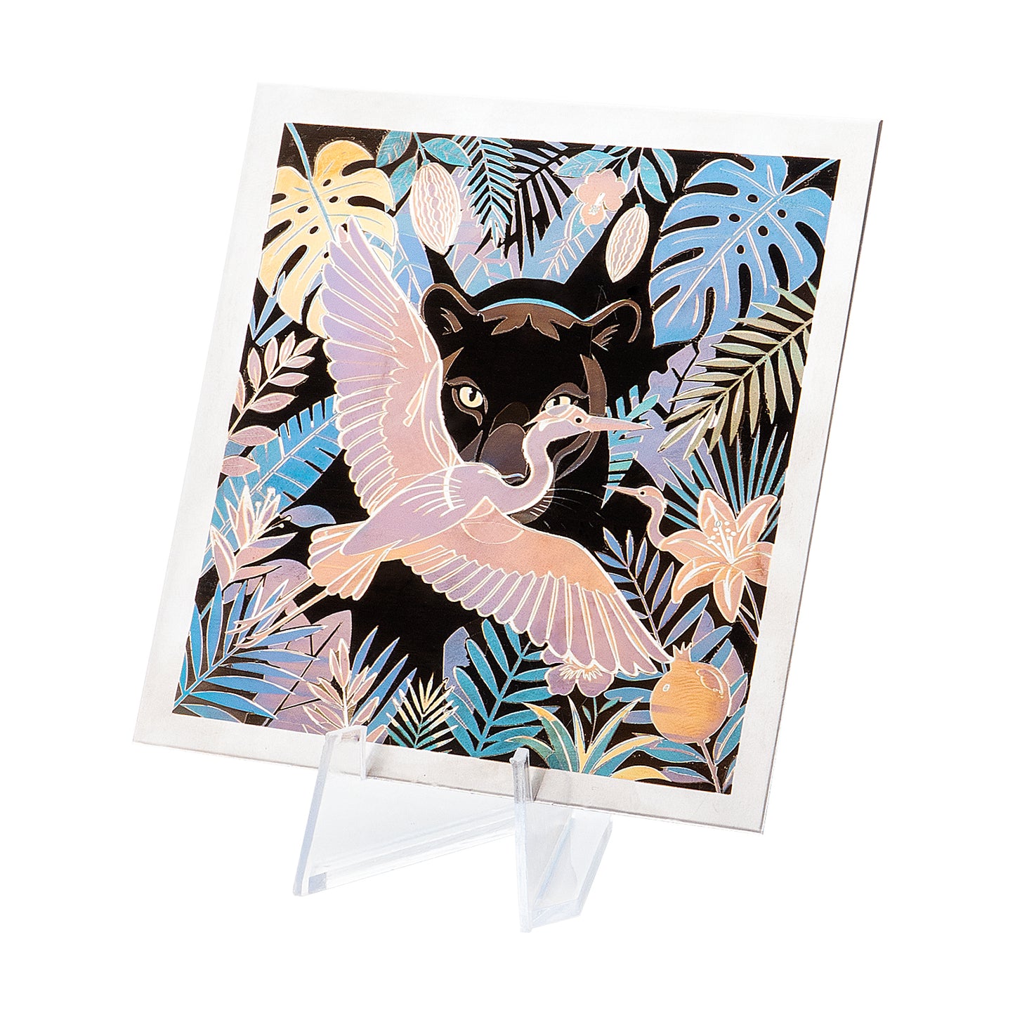 Jungle Panther Stainless Steel Color Engraving
