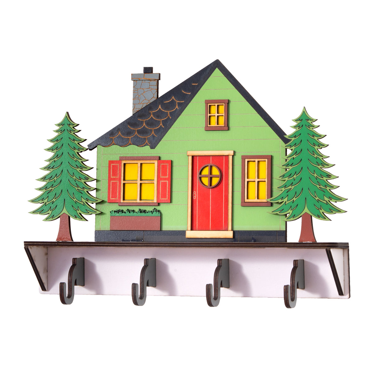Wooden Forest Cabin Lodging Clothes Hanger Hook