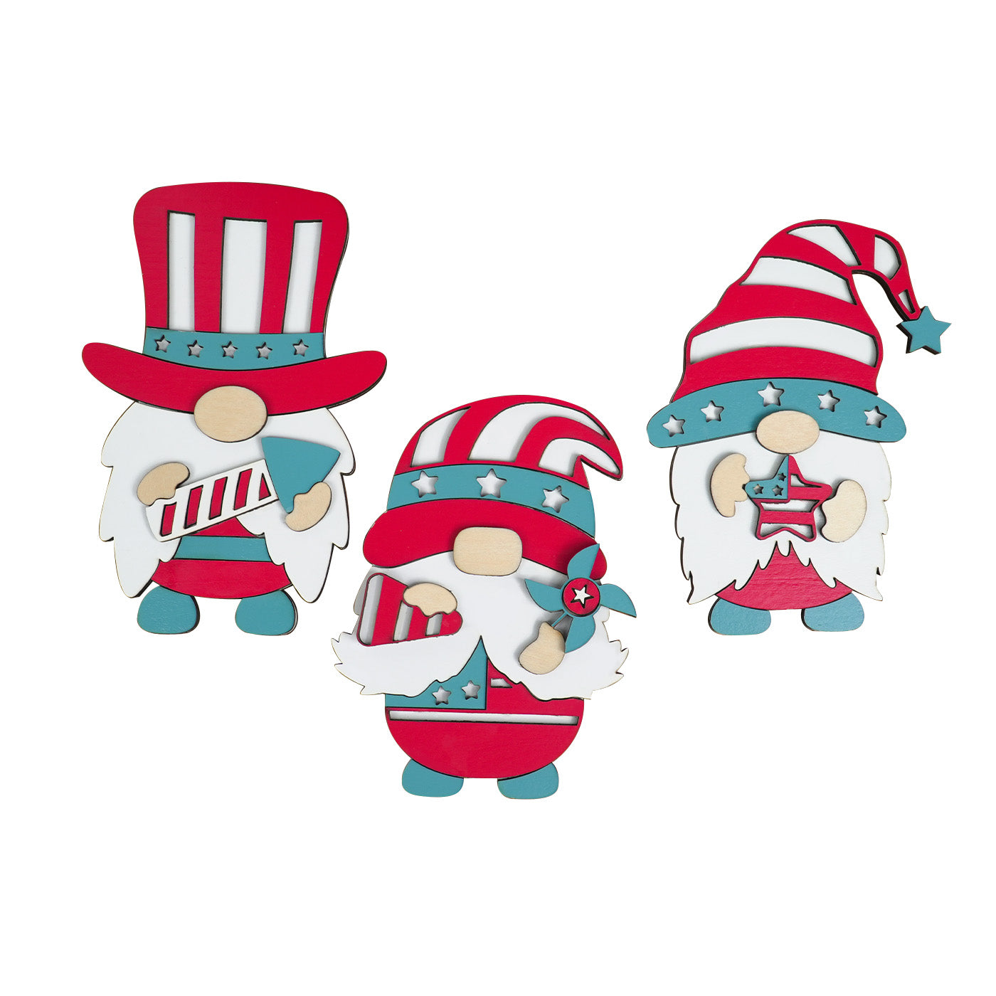 Independence Day Wooden Gnome Decoration
