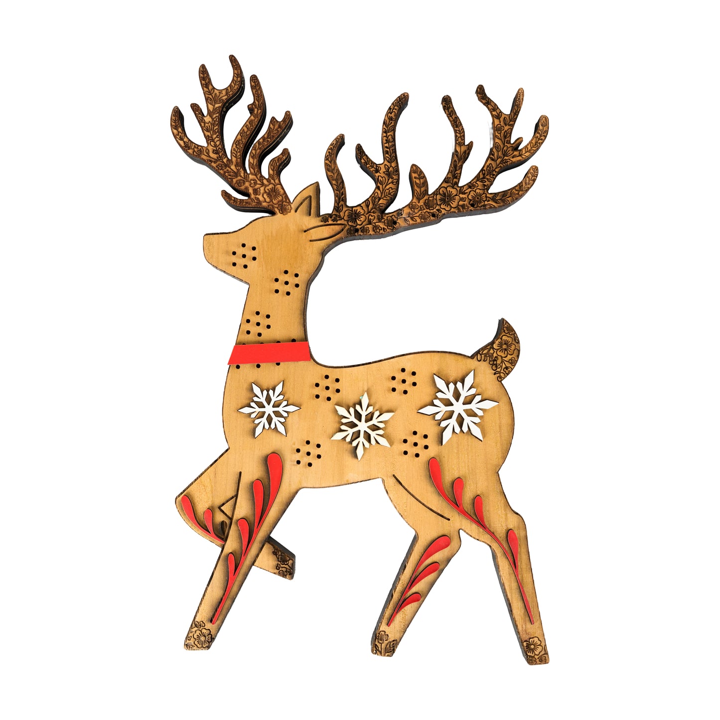 Christmas Reindeer Wooden Ornament