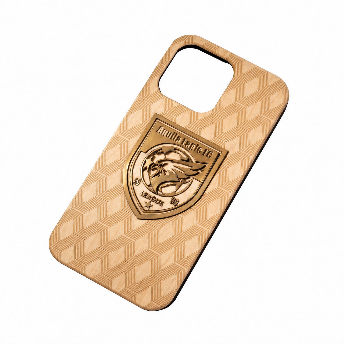 Soccer Brass Inlay Phone Case Engraving