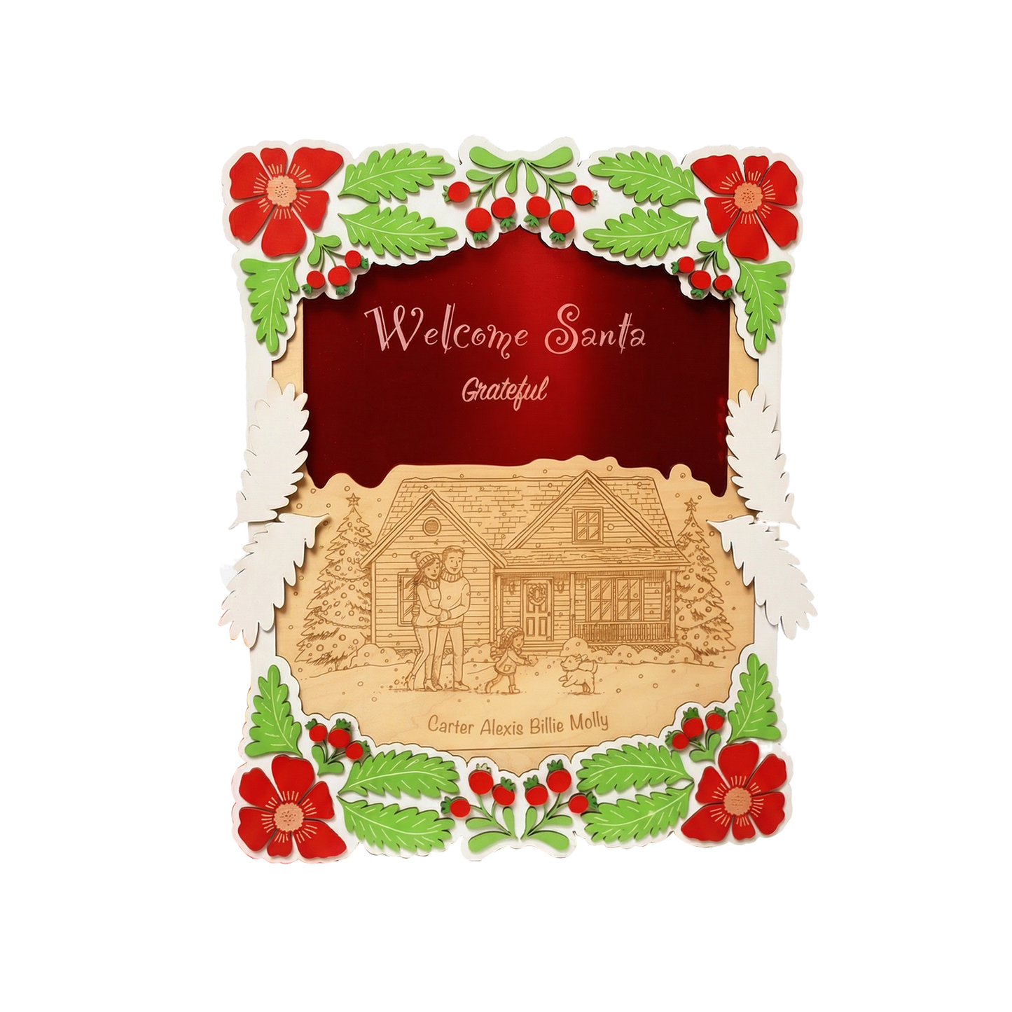 Christmas Themed Message Board Photo Frame