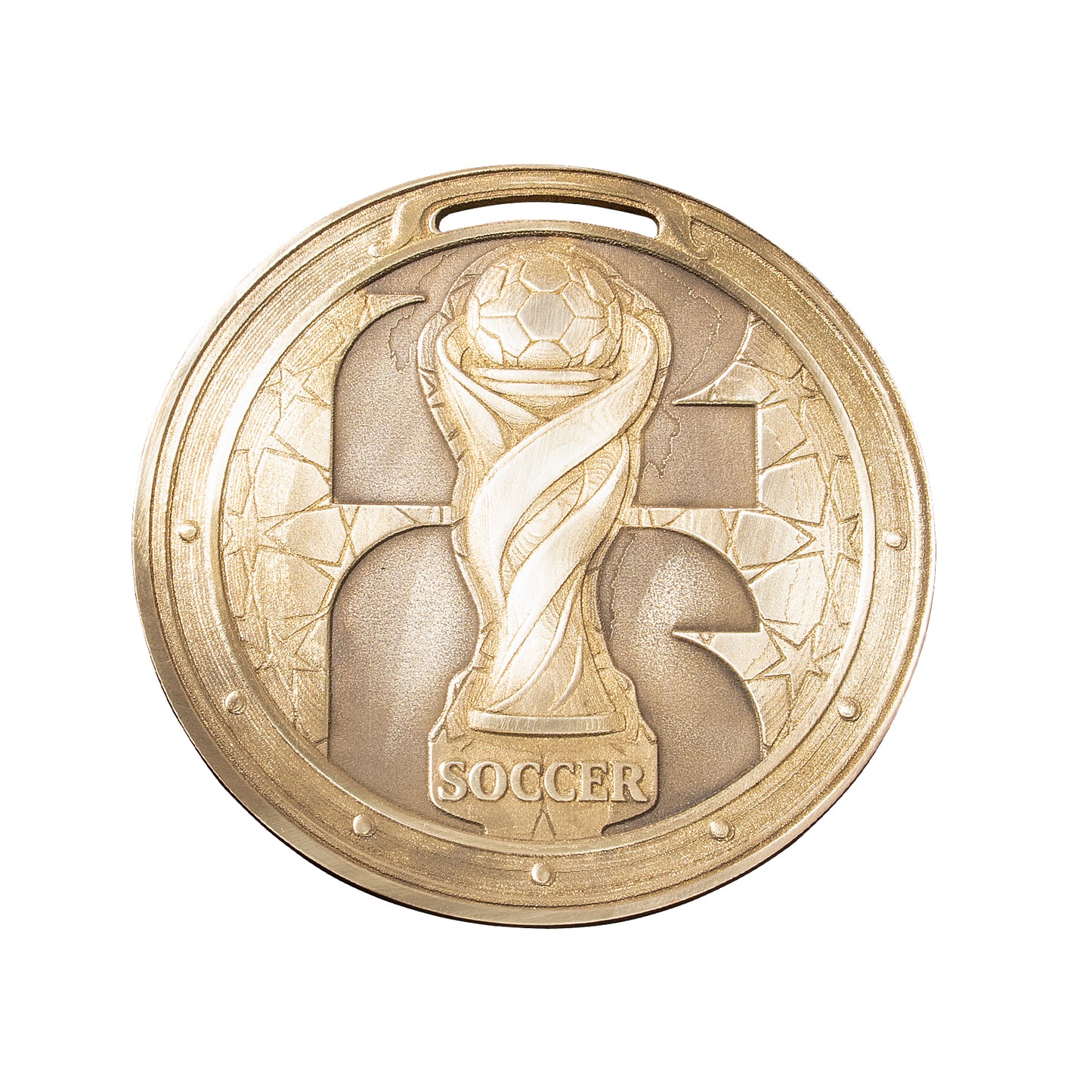 Soccer Brass Medal Relief Engraving