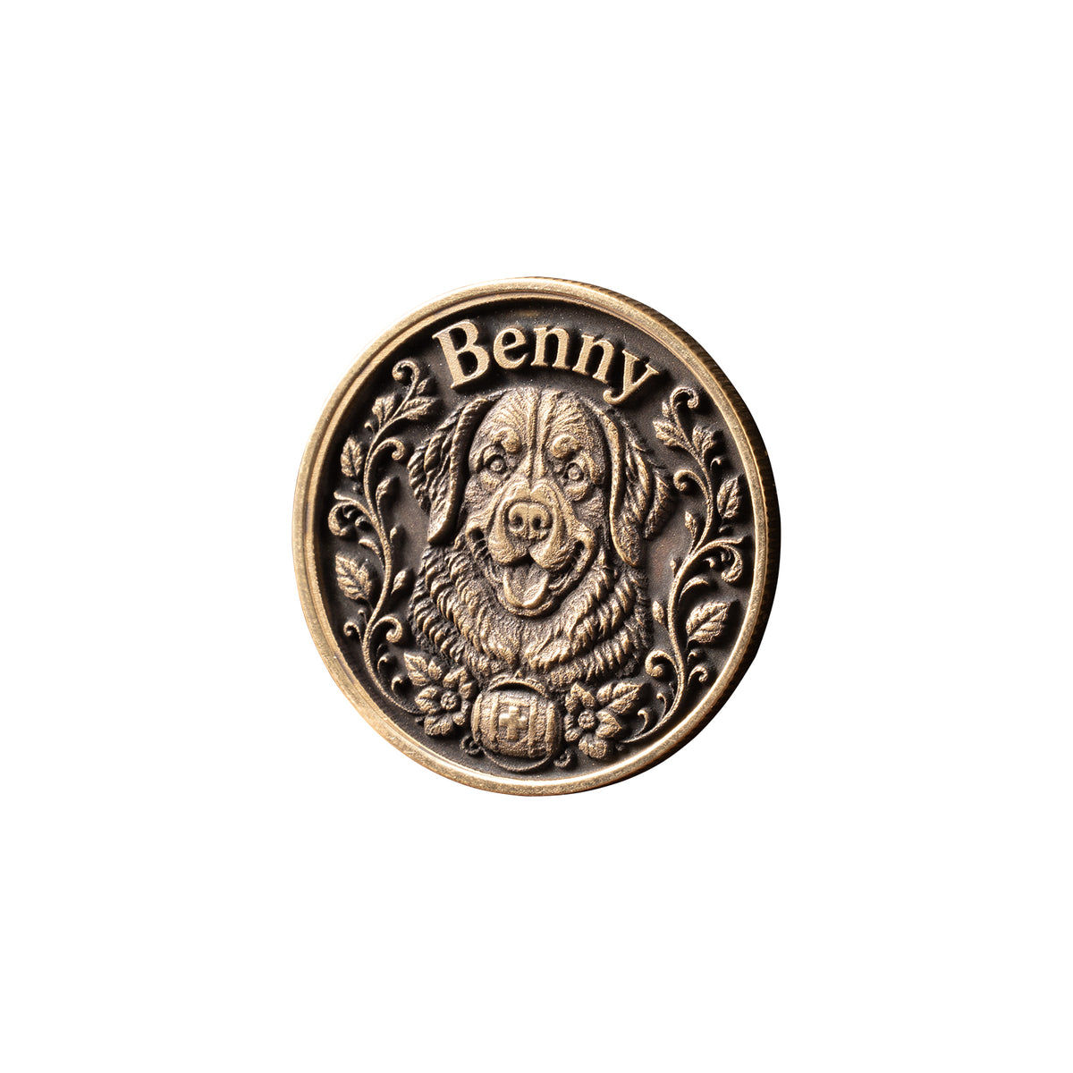 Bernese Mountain Dog Coin Relief Engraving