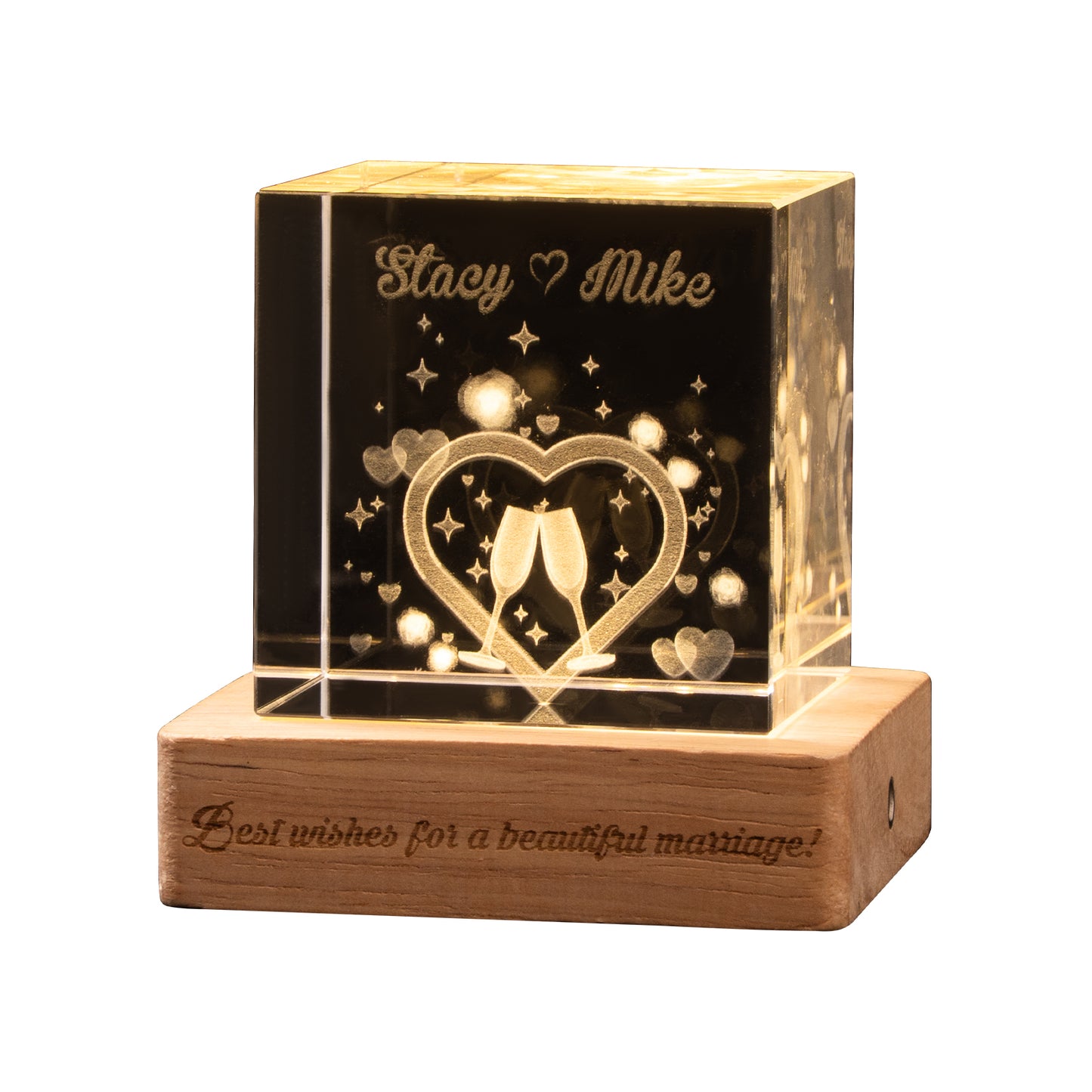 Wedding Greetings Light Crystal Engraving