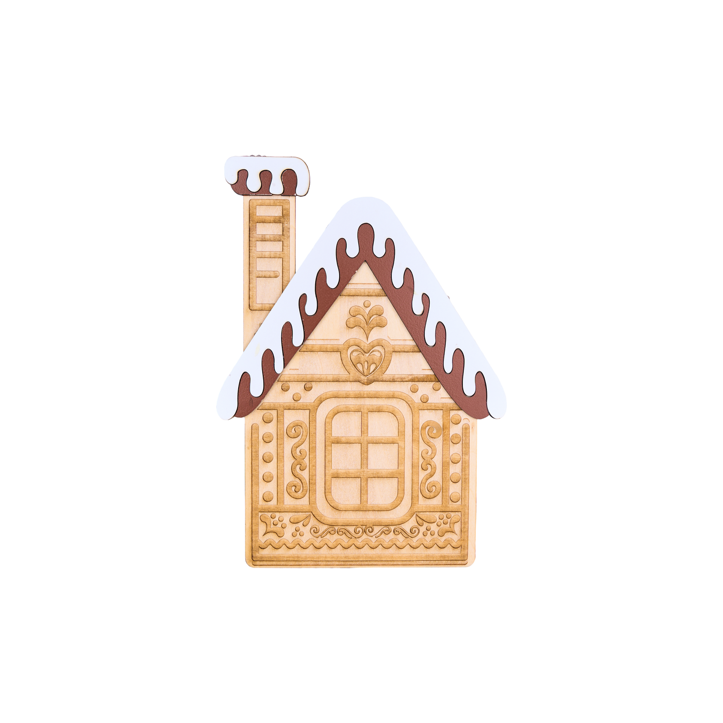 Christmas Gingerbread House-Shaped Wooden Tray