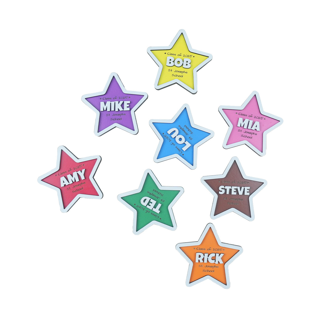 Five-pointed star class name tag