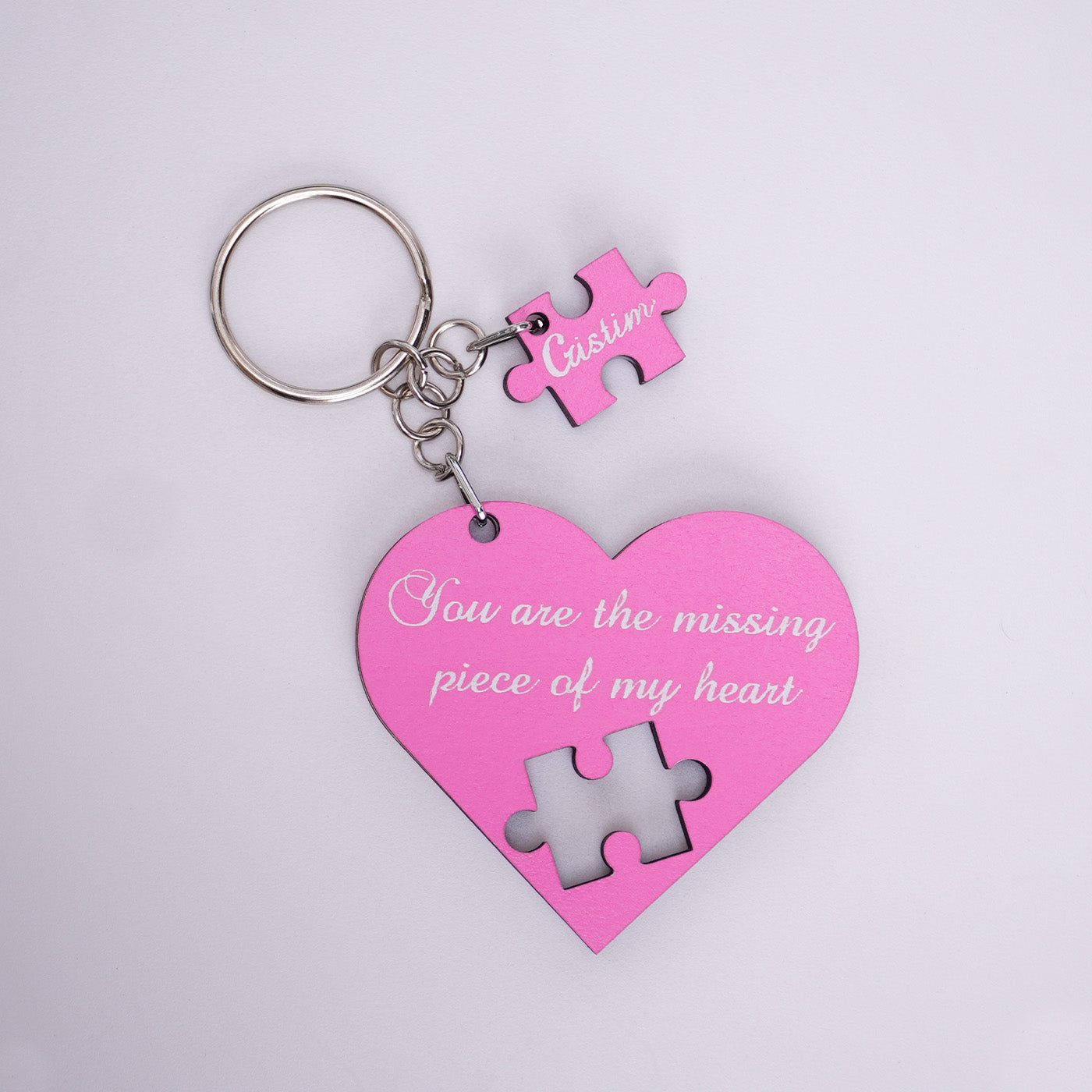 Heart-Shaped Jigsaw Puzzle Keychain 02