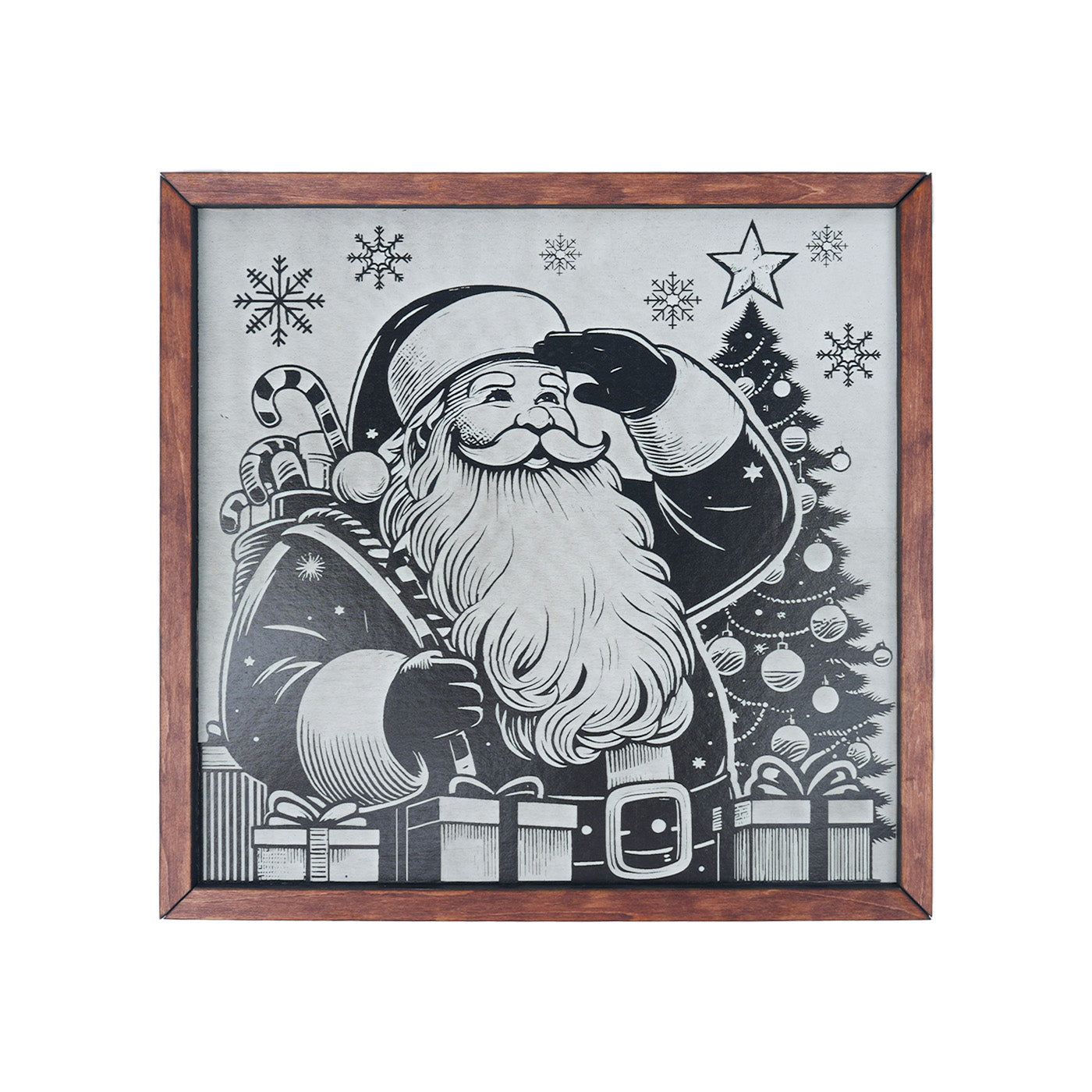 Santa Claus black and white engraving decorative painting