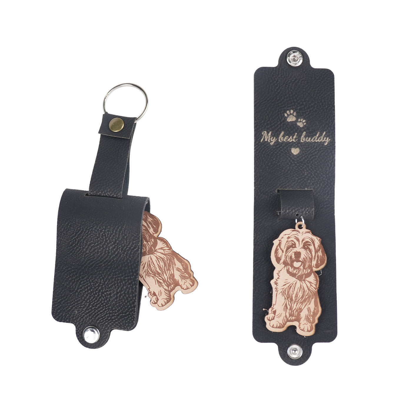 Leather Dog Keychain