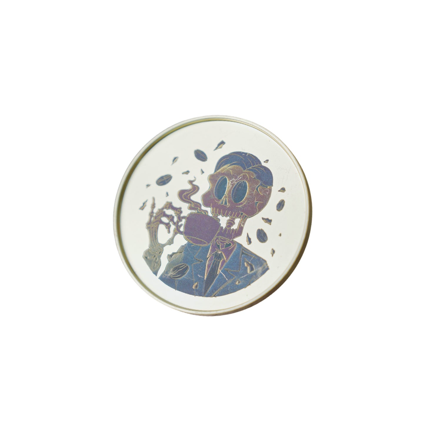 Brass coaster color engraving