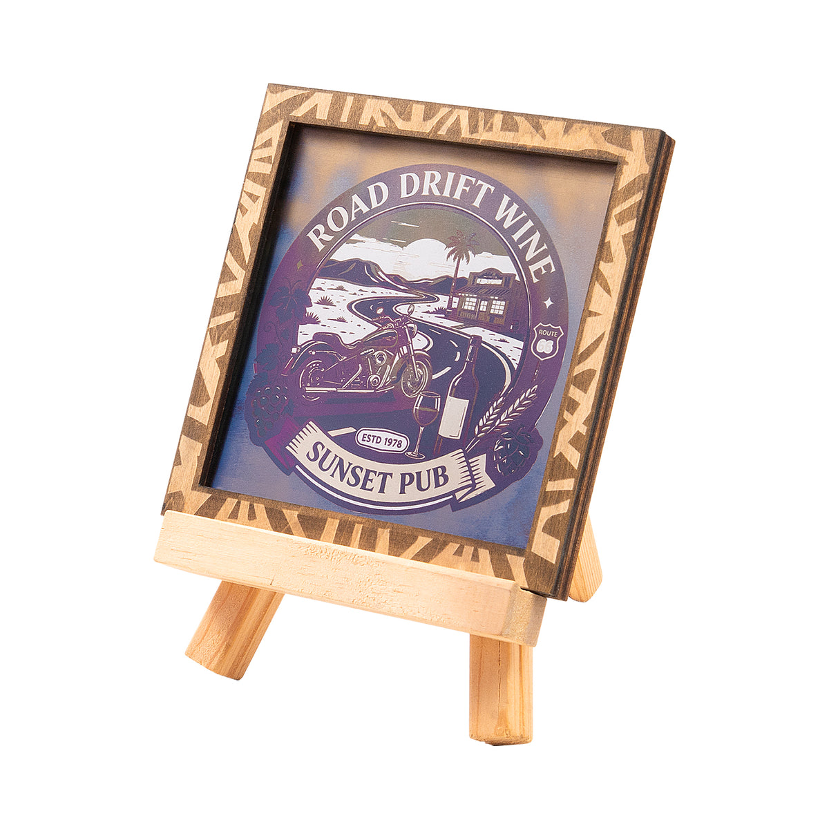 Motorcycle-themed Coaster Color Engraving