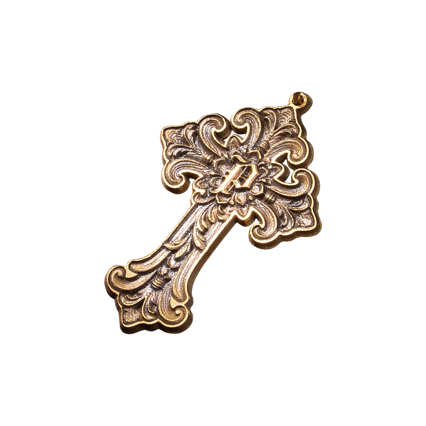 Vintage Cross Pendant Relief Engraving