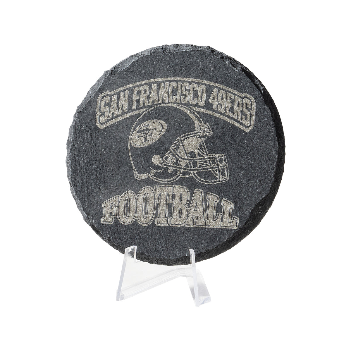 Football Team Logo Stone Coaster Engraving