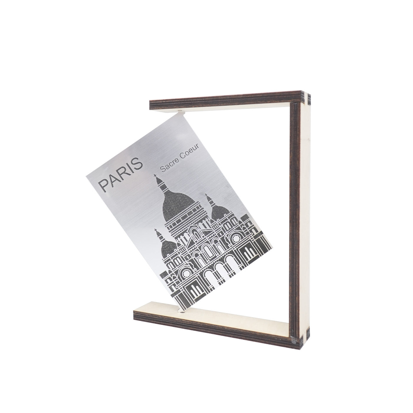 Wooden Acrylic Engraved Notre Dame Rotating Art