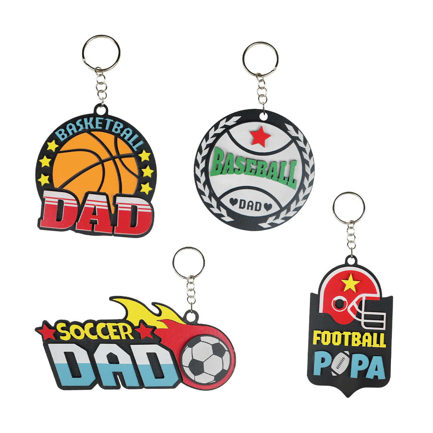 Fathers Day Ball Sports Keychain