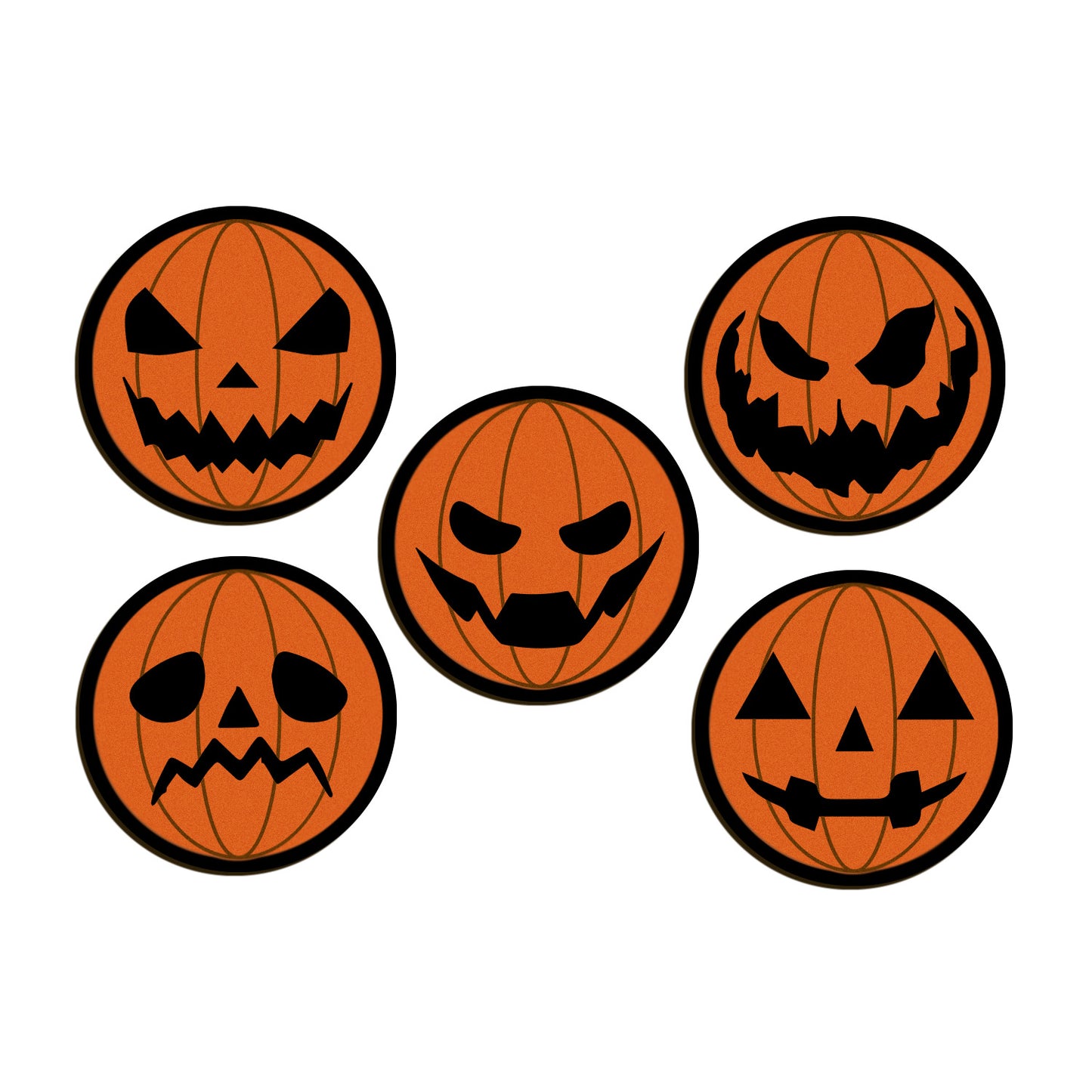 Wooden and Leather Halloween Pumpkin Coasters