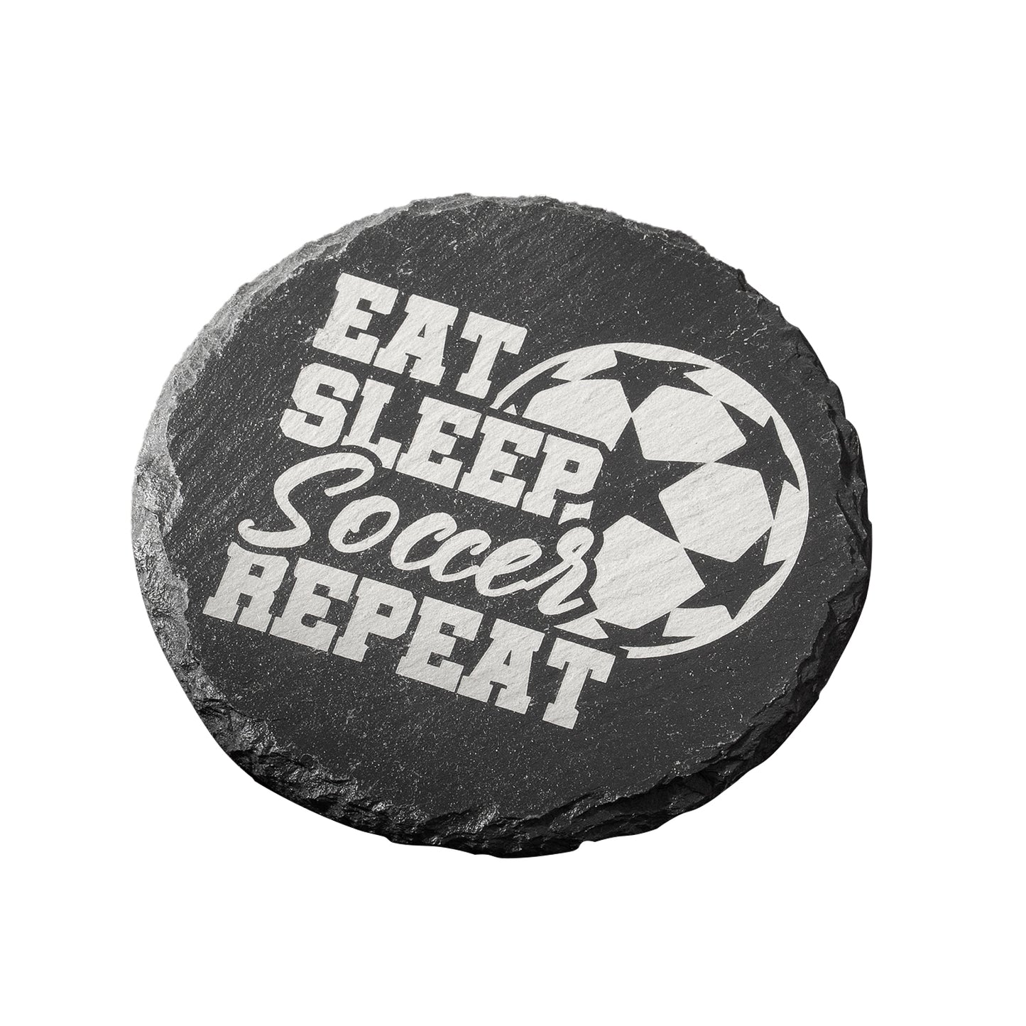 Soccer Stone Coaster Engraving