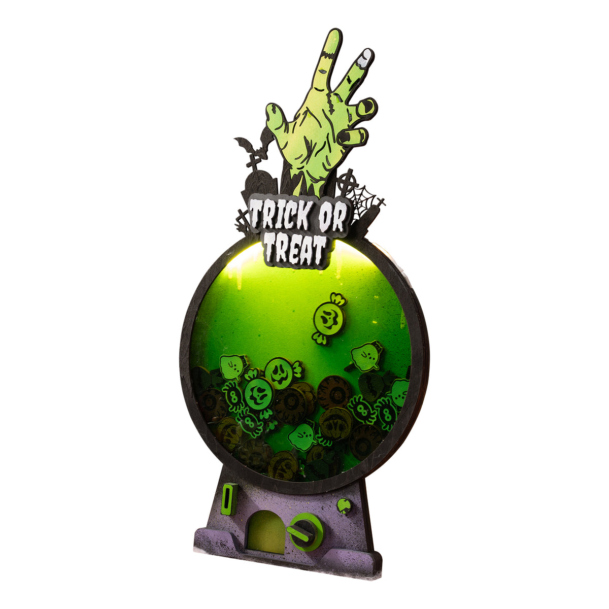 Halloween Trick-or-Treat Zombie Hand Wooden Gashapon Machine