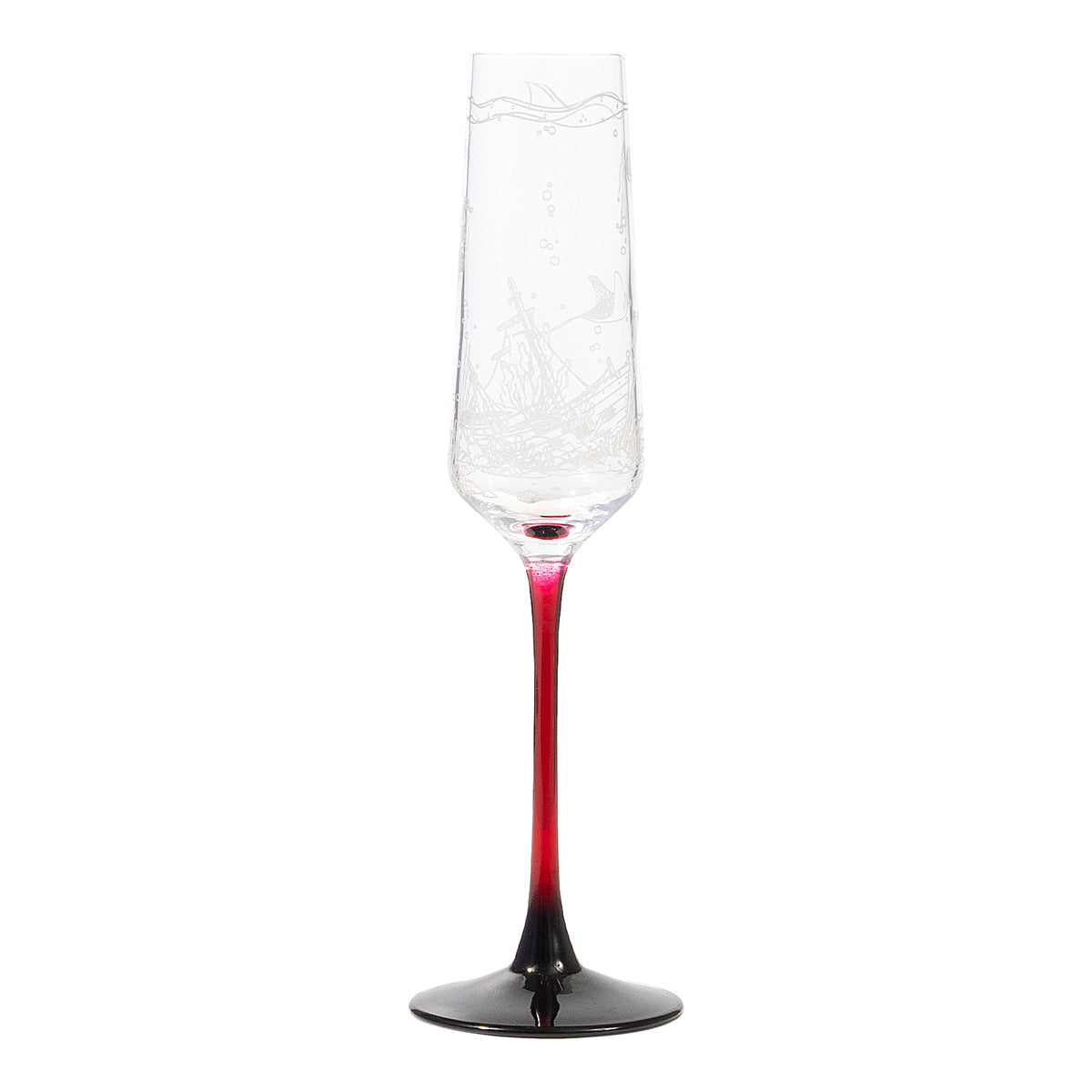 Ocean World Champagne Glass Engraving
