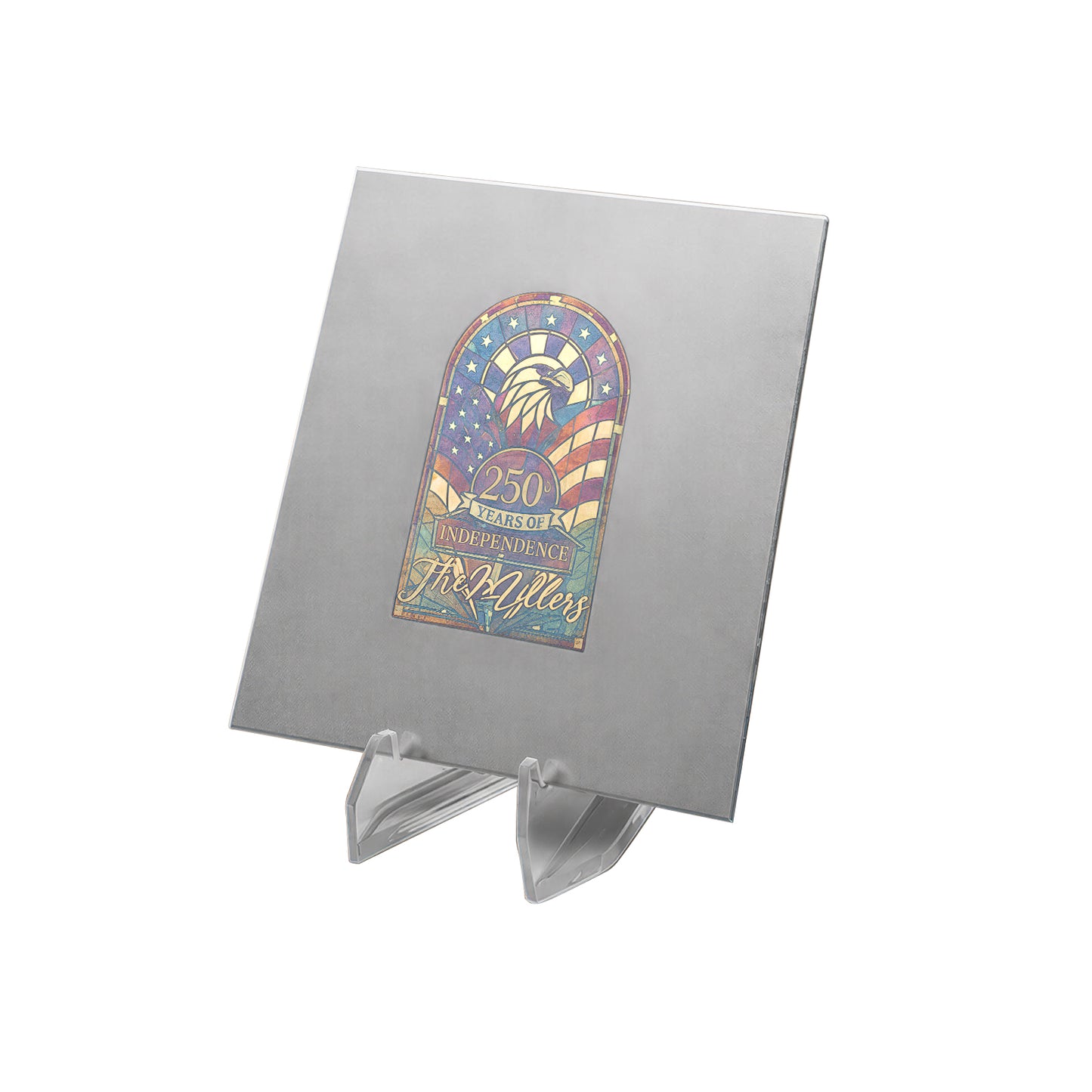 Independence Day bald eagle stainless steel color engraving